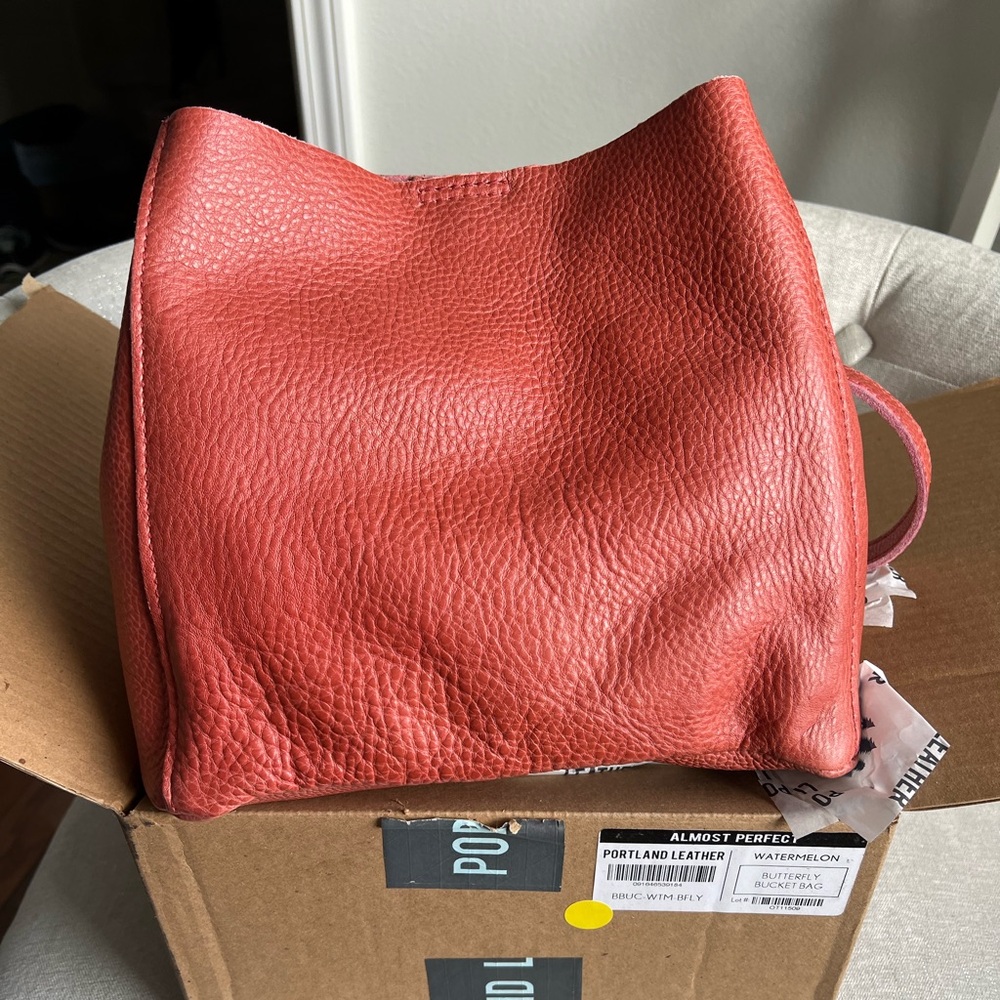 New Portland Leather Watermelon Butterfly Bag